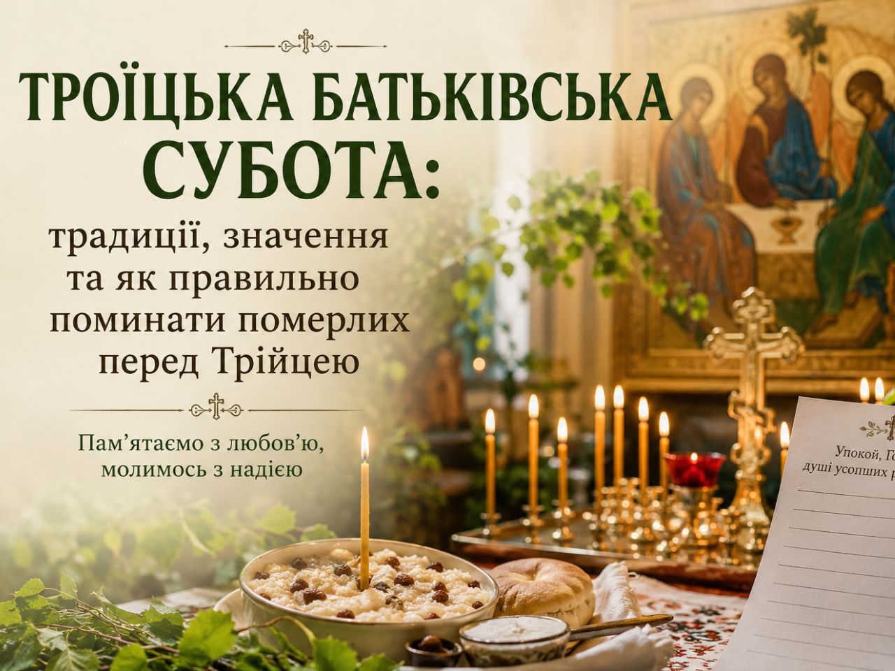 Троїцька батьківська субота 2026: традиції, значення та як правильно поминати померлих перед Трійцею